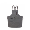 New Models Gray Brown Washed Canvas Strap Apron for Household Or Coffee Shop Florist Restaurant Hairdressing Custom Logo