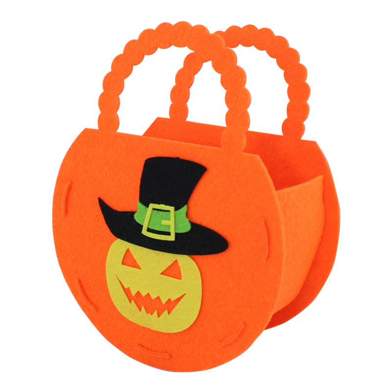 Factory custom Halloween personalized funny felt children's pumpkin tote bag sugar gift felt bag