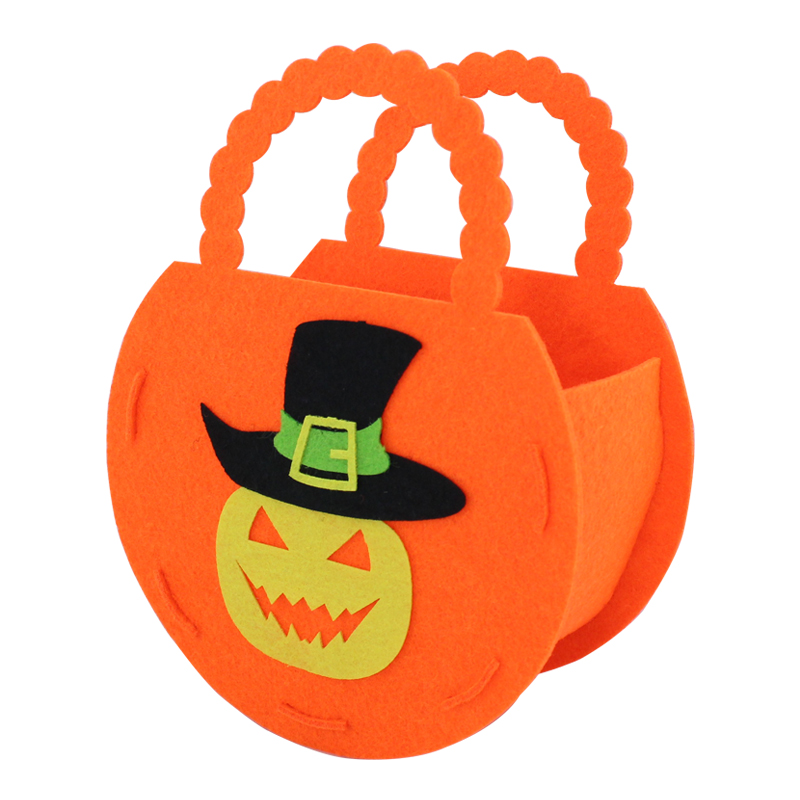 Factory custom Halloween personalized funny felt children's pumpkin tote bag sugar gift felt bag