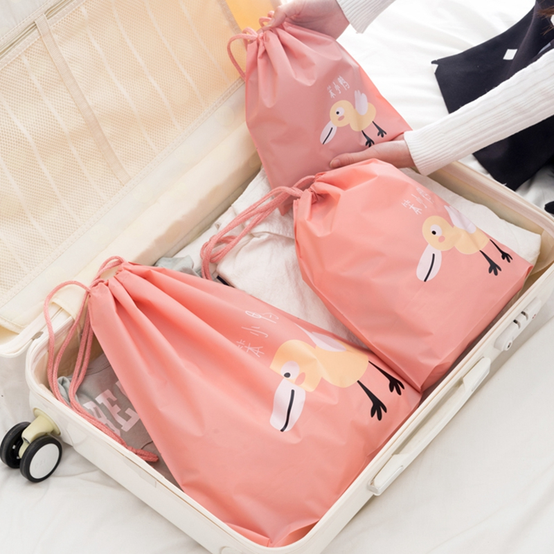 Portable small drawstring beam mouth PE travel bag storage bag