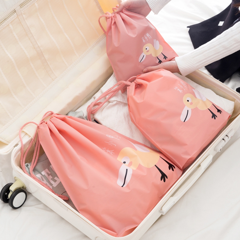 Portable small drawstring beam mouth PE travel bag storage bag