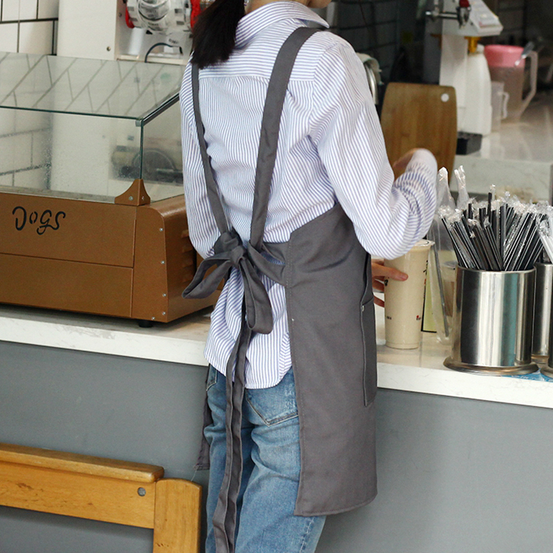 Dedicated Custom Apron Cross Strap Printed Logo Work Clothes for Bakery Cafe Hotel Restaurant Kitchen Work Use