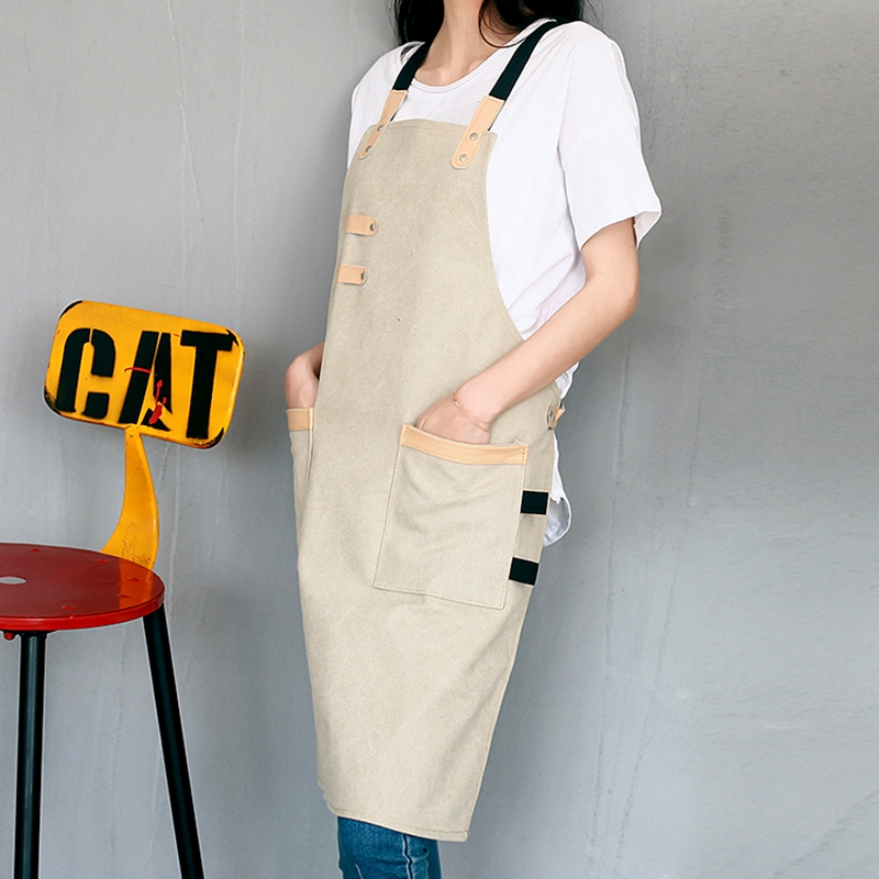 Canvas Tooling Apron Thick Wear-resistant Hotel Waiter Unisex Fashion Restaurant Waitress Custom Advertising Logo