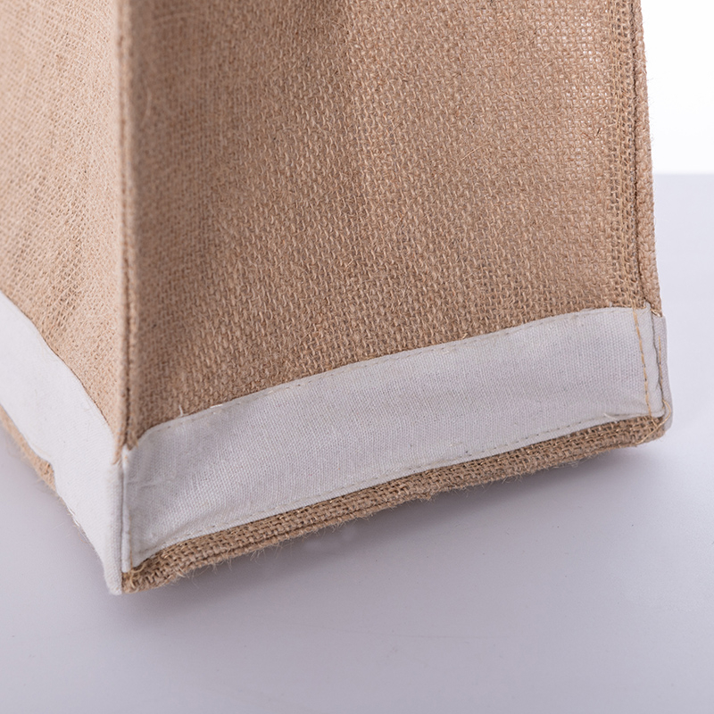 Eco-friendly folding waterproof jute shopping bag tote bag leather handle