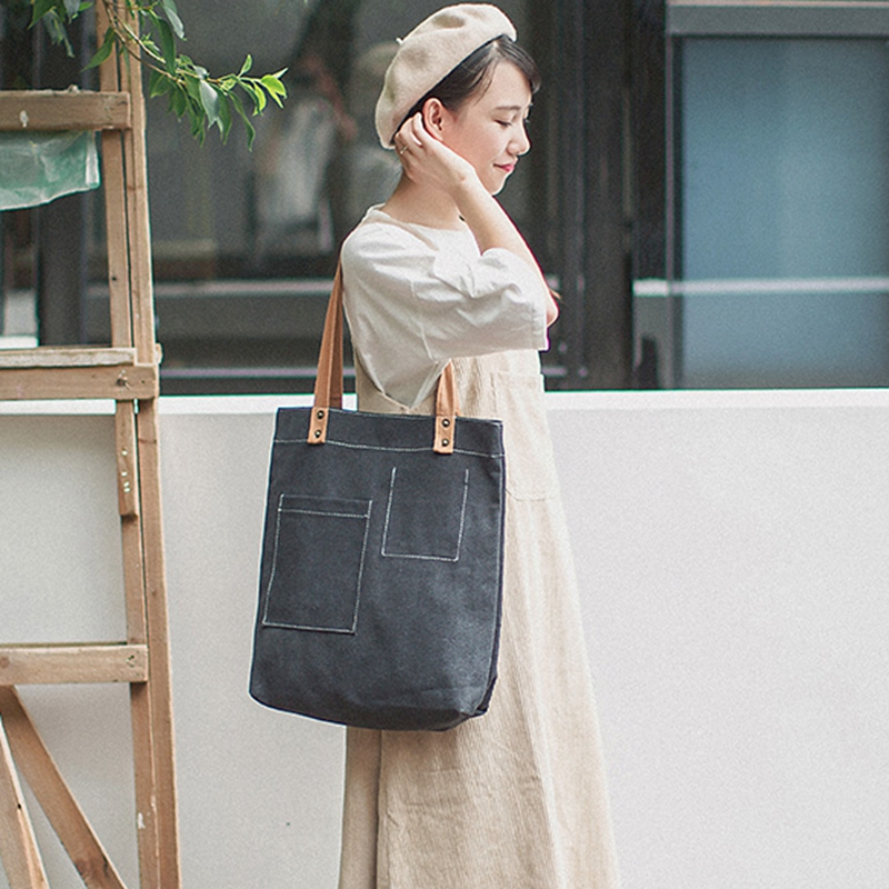 Daily Korea shoulder bag large capacity cloth bag literary fresh student simple versatile chic canvas bag