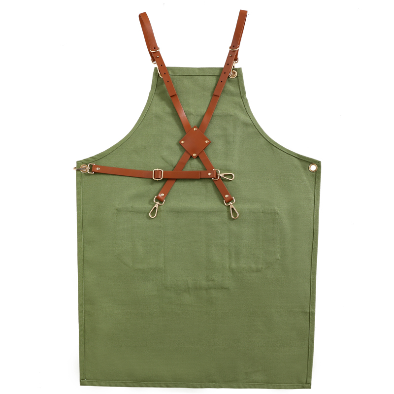 New design comfortable dustproof cotton canvas apron for kitchen cooking