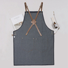 Wholesale Durable Superior Denim Fabric Work Apron With Leather Straps