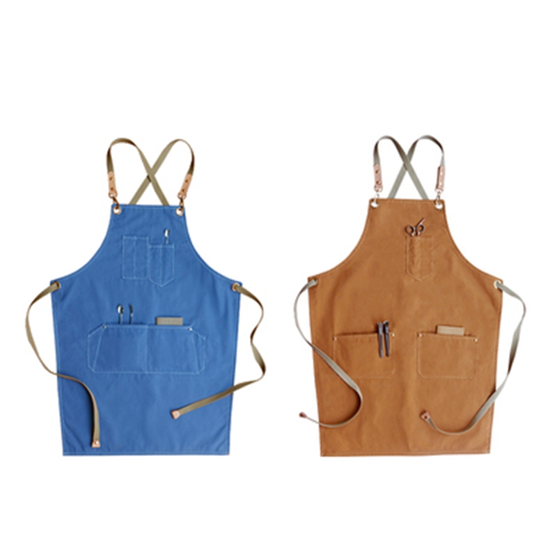  Cotton double-sided thick skin-frienly soft comfortable barista restaurant garden work apron with logo custom