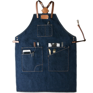 Wholesale Hot-selling Blue Denim Fabric Barbershop Jeans Work Apron