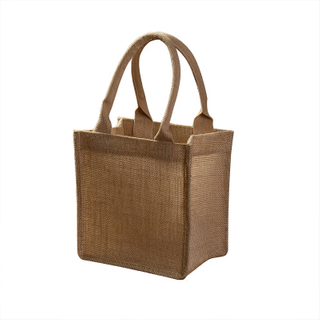 Natural fabric eco friendly breathable jute tote shopping bag 