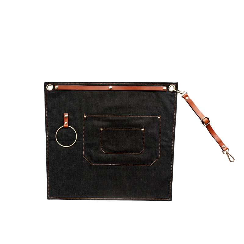 Korean Female Fashion Barber Coffee Shop Restaurant Kitchen Denim Adult Half-length Waist Short Apron