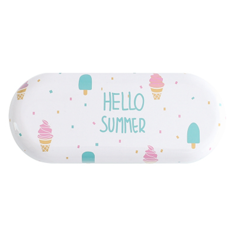 Factory wholesale strong durable cartoon printing iron glasses case for eyeglasses sunglasses storage