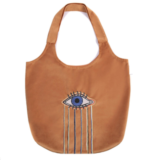 Eco friendly custom velvet embroidery large capacity tote bag portable shopping shoulder bag