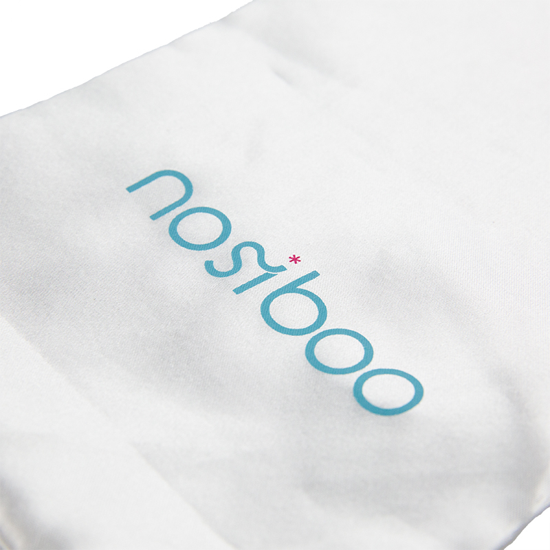 High quality fashion letter printing silk satin drawstring bag for gift packaging