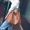 Fashion pu leather large capacity shopping tote bag