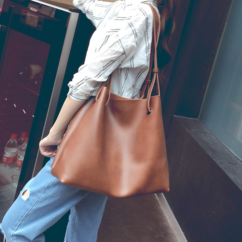 Fashion pu leather large capacity shopping tote bag