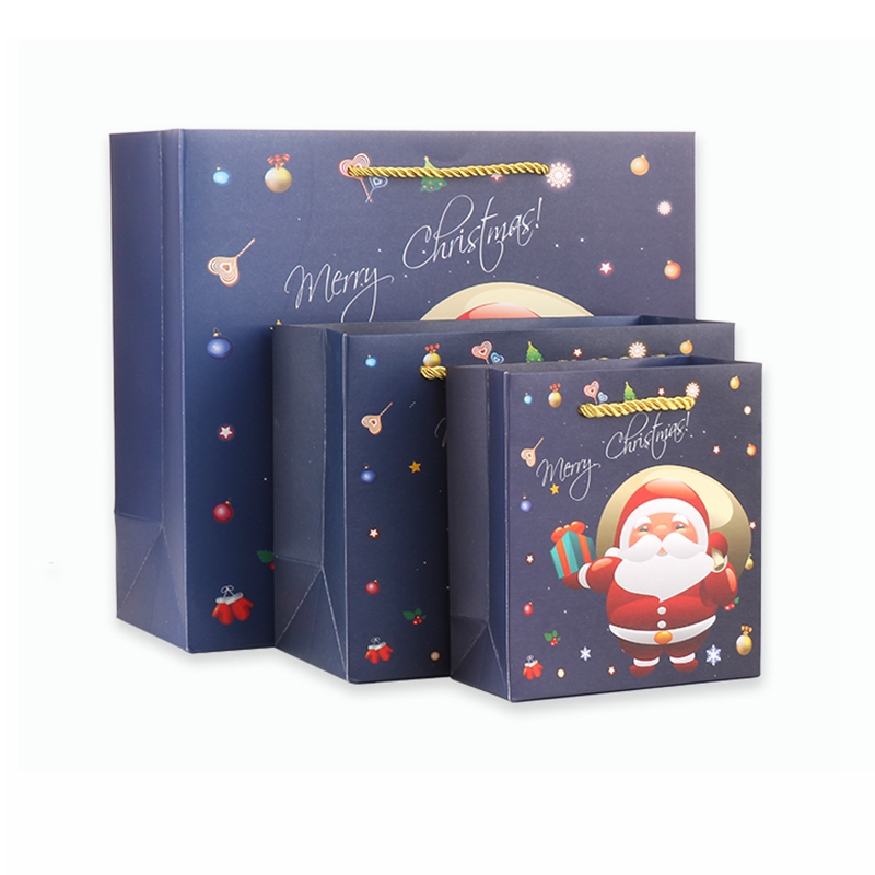 Factory custom logo printed craft paper bag recycle luxury promotion paper gift bag for christmas