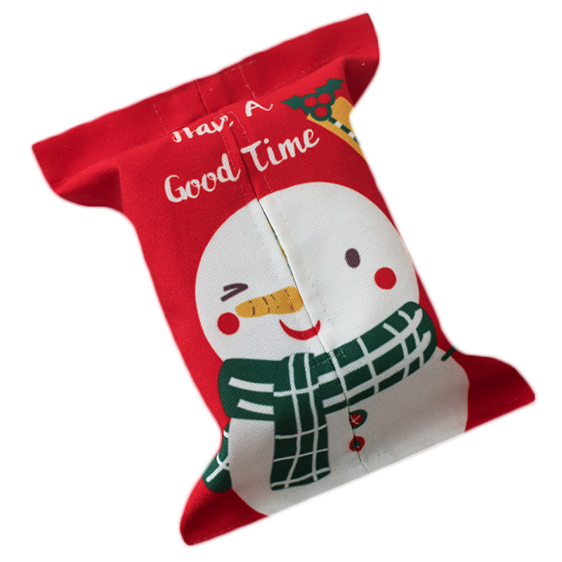 Factory custom full version printing Christmas special cotton and linen tissue box with stock sample supply