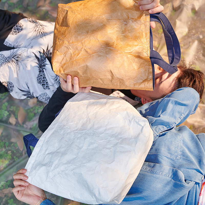 Unisex fashion simple canvas DuPont paper portable shopping bag shoulder bag