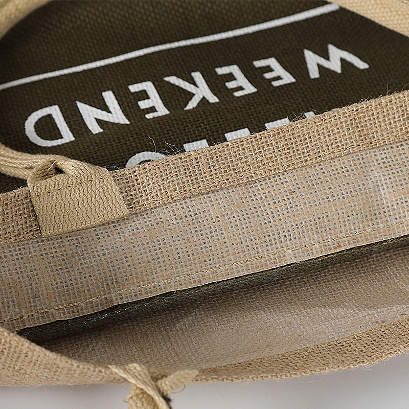 Logo printed custom jute shopping bag
