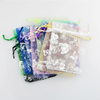Colorful wedding favor logo promotional organza gift bag wholesale custom printed 