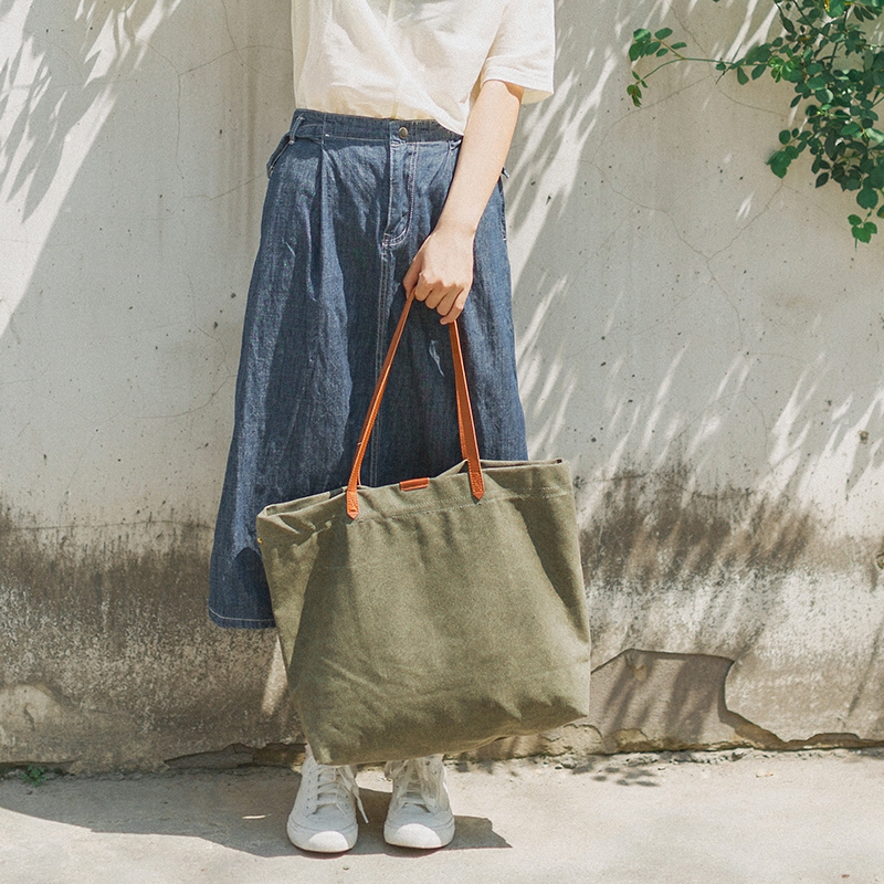 High quality retro design large canvas shopping bag