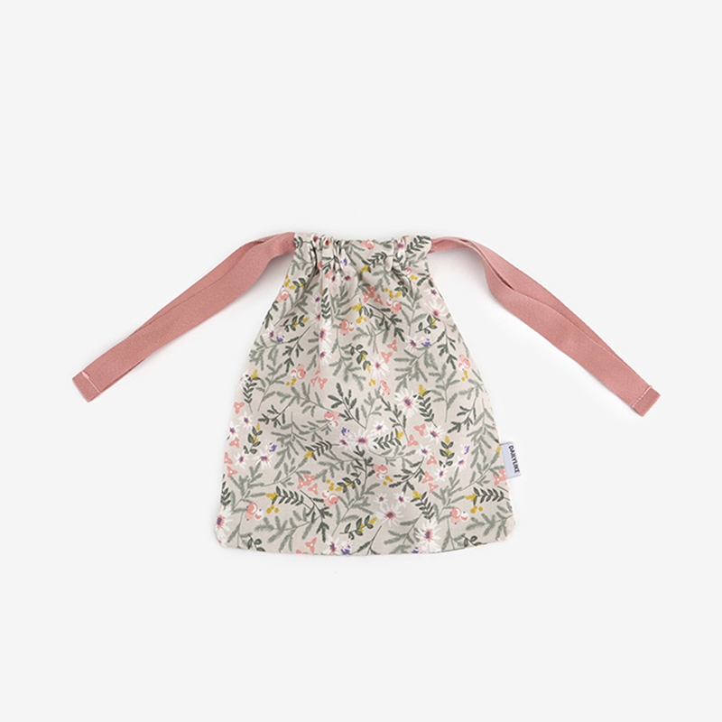 Wholesale custom logo pure cotton drawstring bag jewellery pouches with ribbon