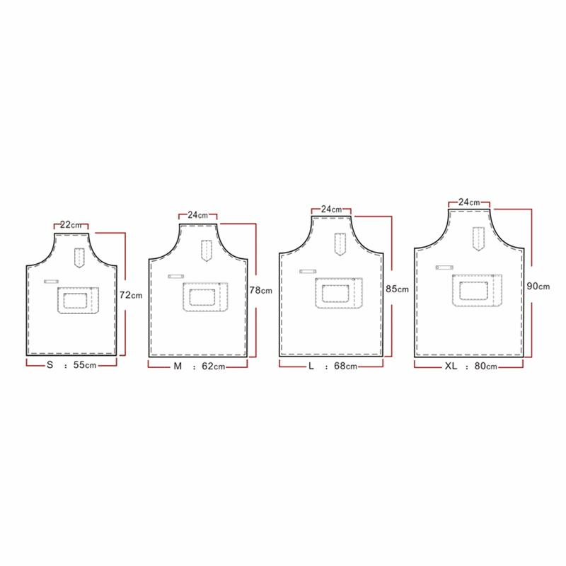 Leather Straps Combine Washed Canvas Barber Work Apron