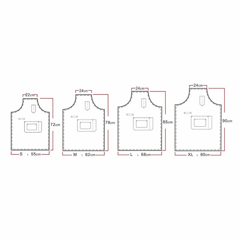 Leather Straps Combine Washed Canvas Barber Work Apron