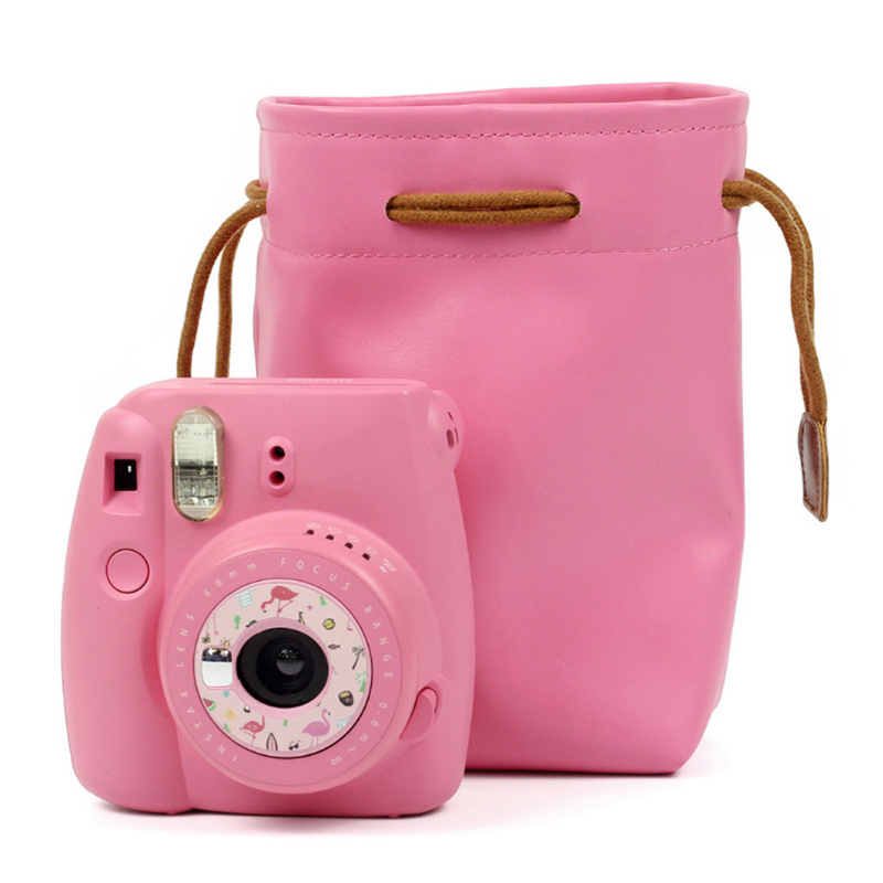 Colorful high quality pu leather drawstring bag