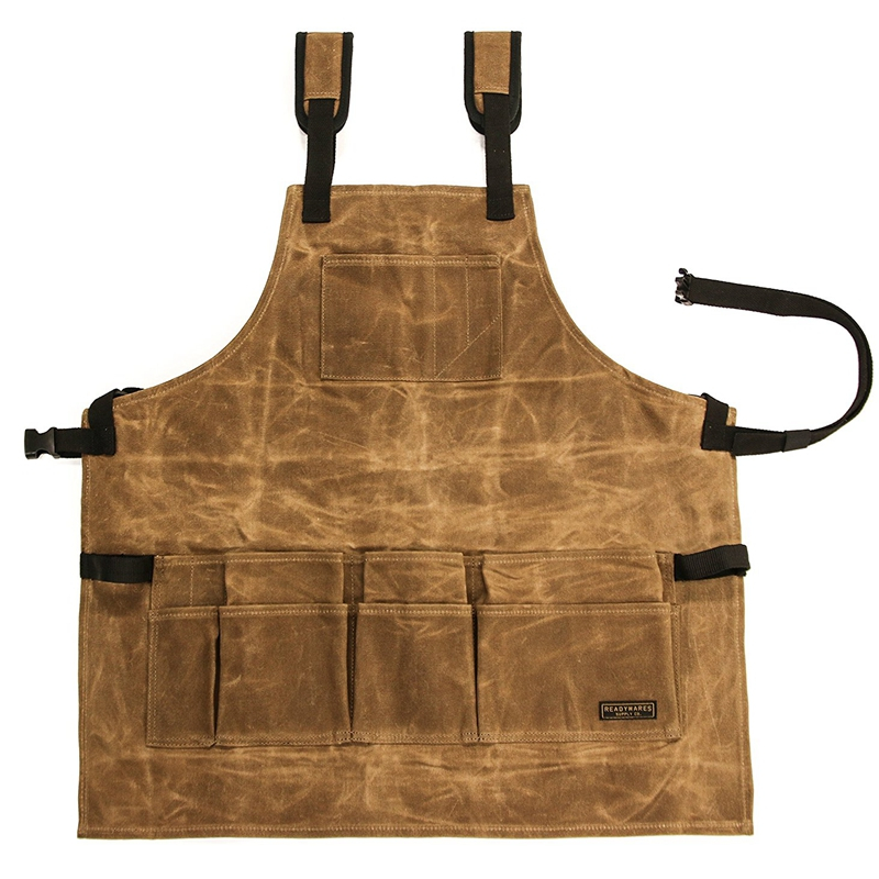 Heavy Duty Factory Use Waxed Canvas Tool Apron for Worker