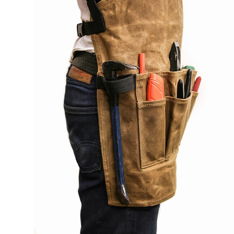 Heavy Duty Factory Use Waxed Canvas Tool Apron for Worker