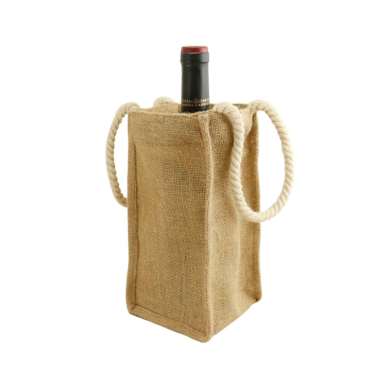 Eco friendly strong load bearing jute wine bag 