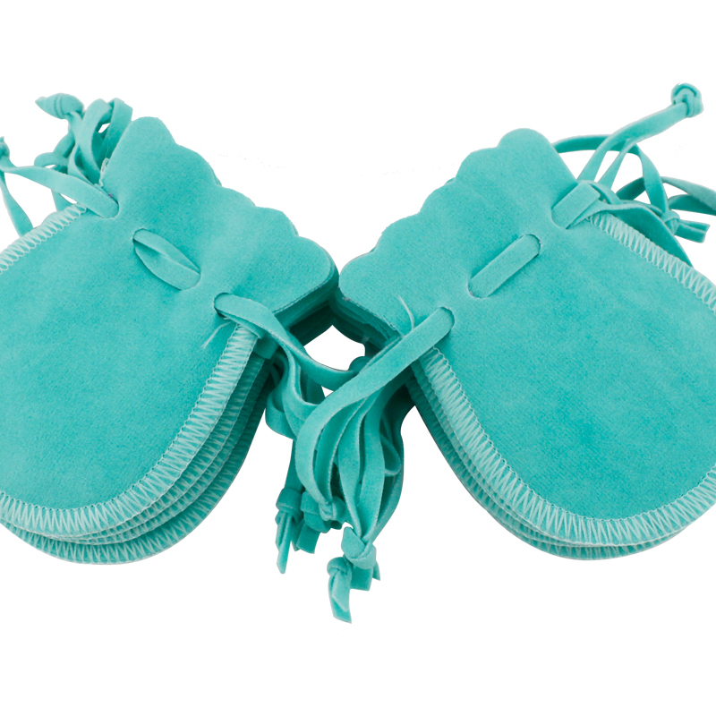  Luxuirious custom logo string velvet jewelry pouch gift bags