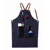 Fashion Denim Combine Leather Tooling Adults Apron
