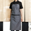 Wholesale good price striped design eco-friendly oil-fouling long cotton apron for kitchen 