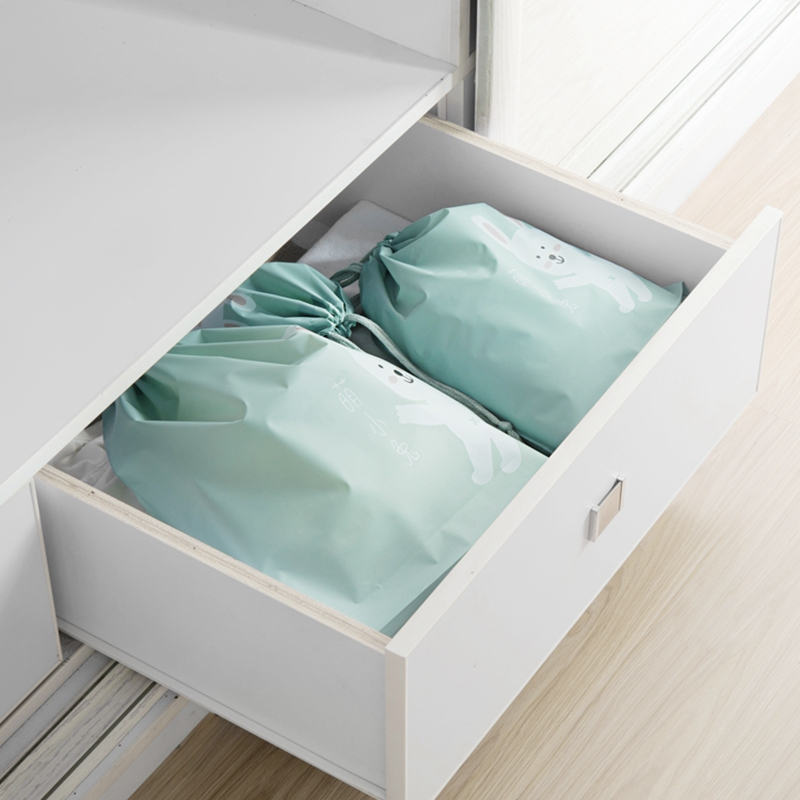 Portable small drawstring beam mouth PE travel bag storage bag