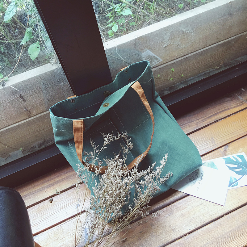 Daily Korea shoulder bag large capacity cloth bag literary fresh student simple versatile chic canvas bag