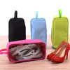 Household oxford cloth transparent shoe storage bag dust proof portable shoe storage travel bag with logo custom