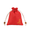 Logo printing eco friendly breathable linen drawstring gift bag