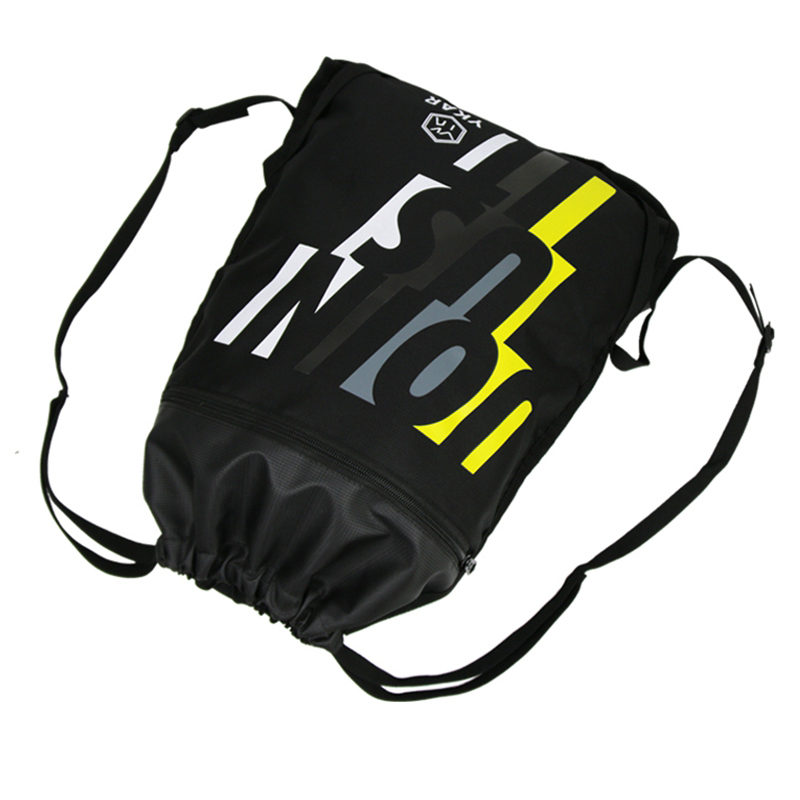 Custom polyester drawstring backpack waterproof outdoor sports light fitness football bag