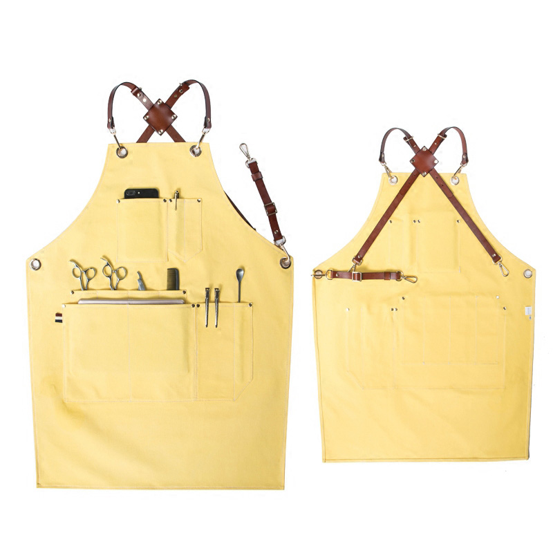 Popular Colorful Superior Canvas Fabric Leather Straps Work Apron