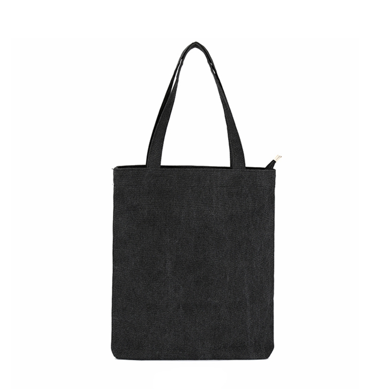 Simple original design new style fashion women washed cotton canvas tote shopping bag for wholesale