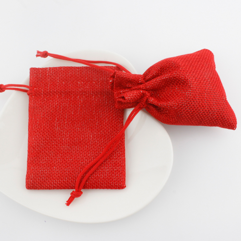 Jute drawstring bag wholesale imitated linen jewelry packaging pouch custom gift bags