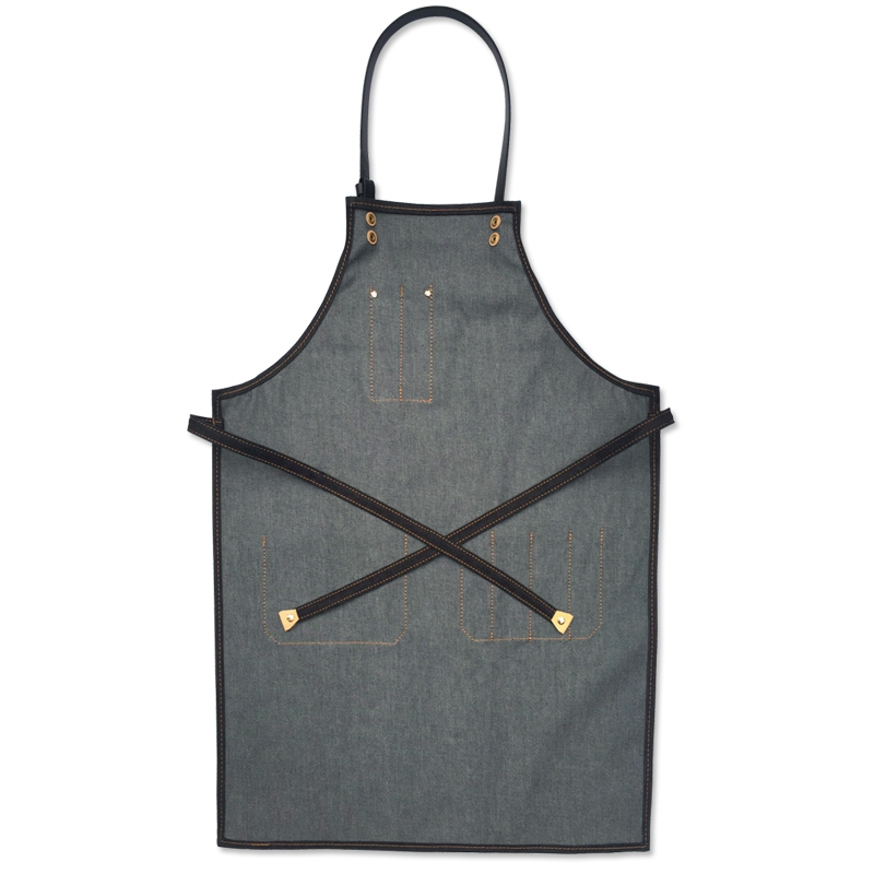 Simple Black Denim Cloth West Restaurant Work Shop Barista Hairdresser Painting Custom Tool Apron