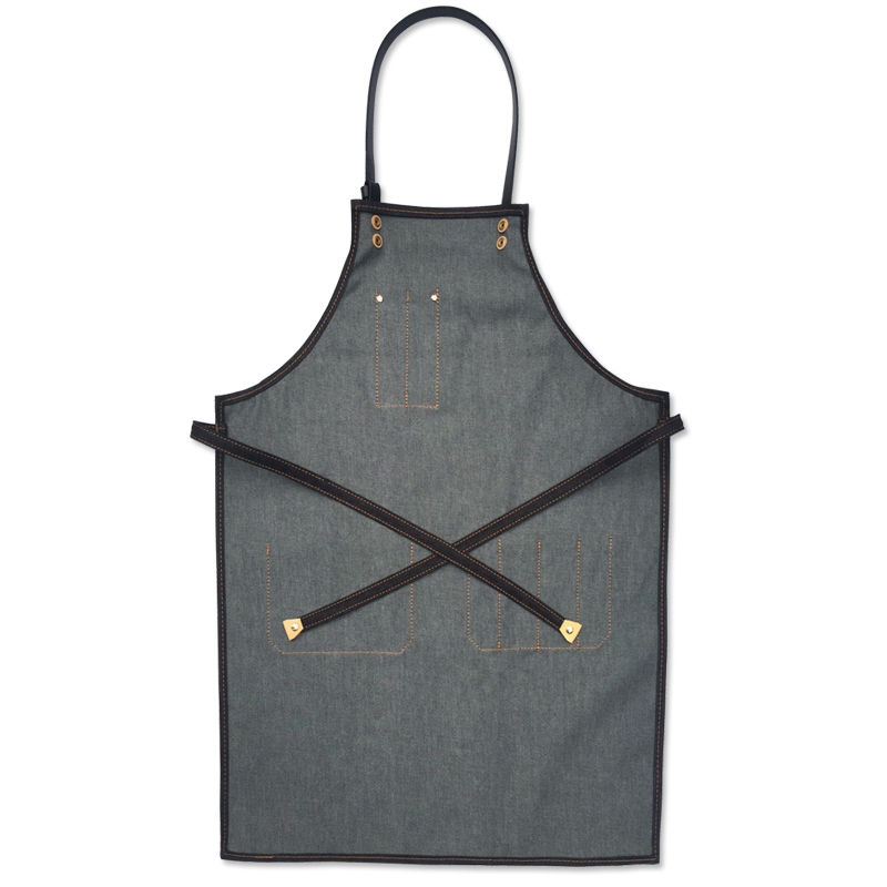 Simple Black Denim Cloth West Restaurant Work Shop Barista Hairdresser Painting Custom Tool Apron