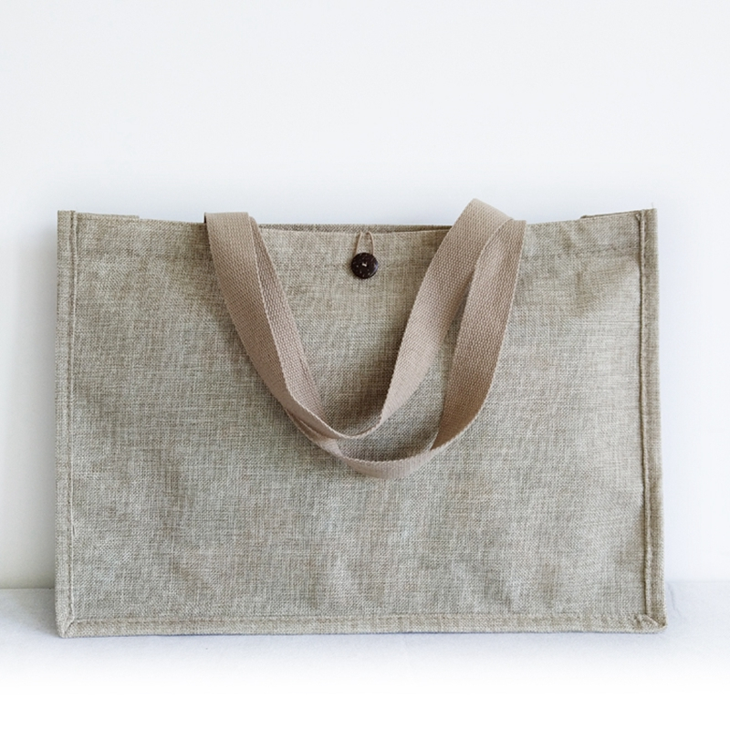 High quality breathable eco friendly linen tote shopping bag with factory supply