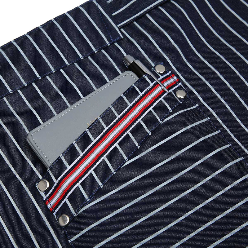 Custom Work Clothes Wholesale Men And Women Striped Half Apron For Kitchen Cafe Bakery Cake Shop Restaurant Overalls