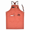 Fashion Custom Bright Brick Red Barber Salon Shop Work Apron with Pockets