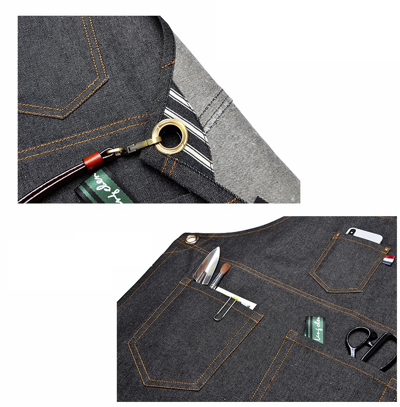  Strong durable factory profession custom thick denim apron with preferential price